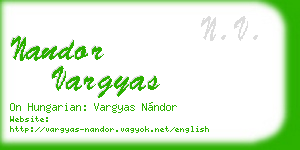 nandor vargyas business card